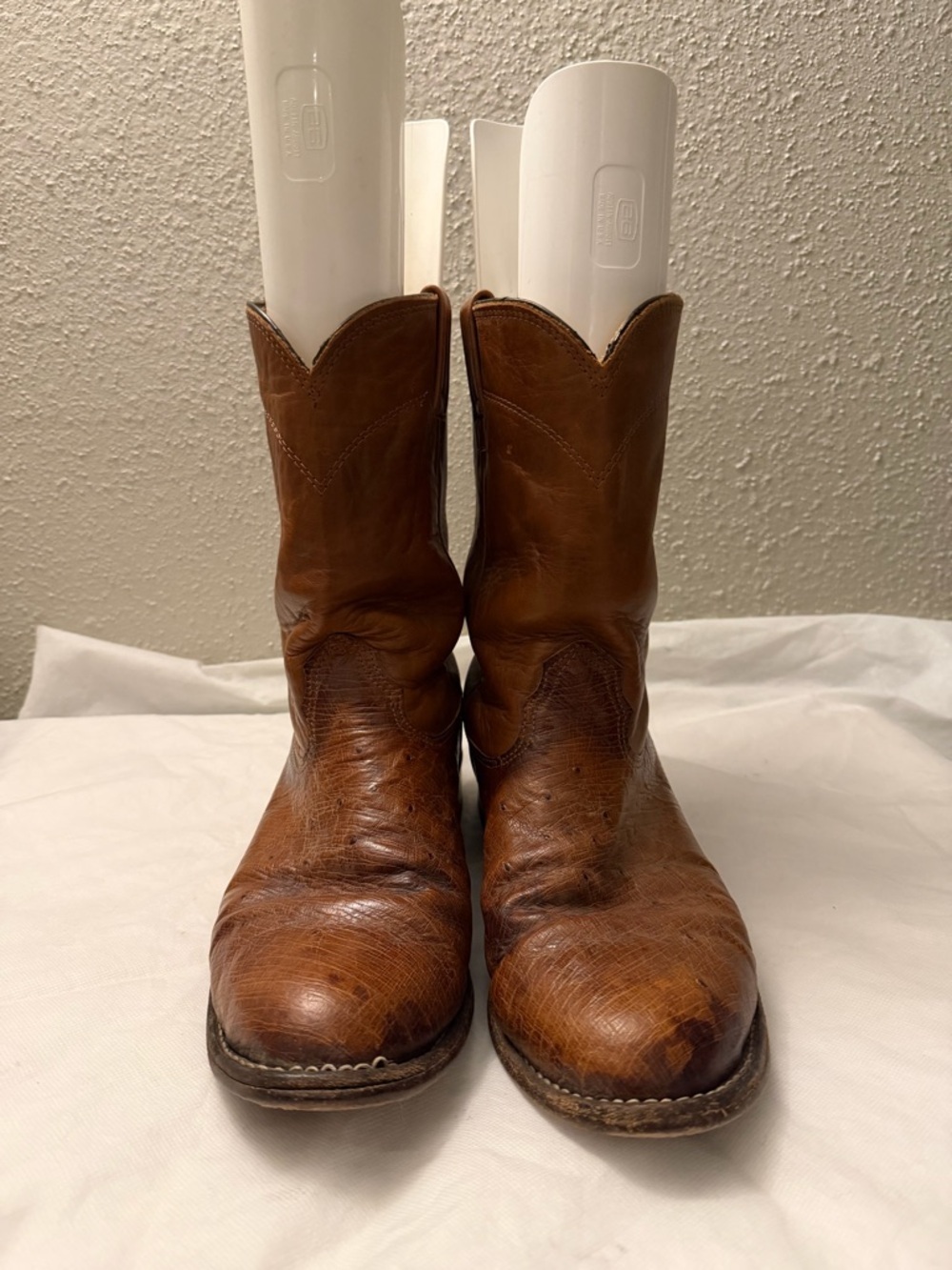 Larry Mahan Brown Leather Cowboy Boots, sz10,  pre-owned